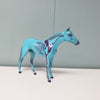 Love Of My Life OOAK Deco  Blue &amp; Purple Pastel Thoroughbred Chip By Jess Hamill Val24