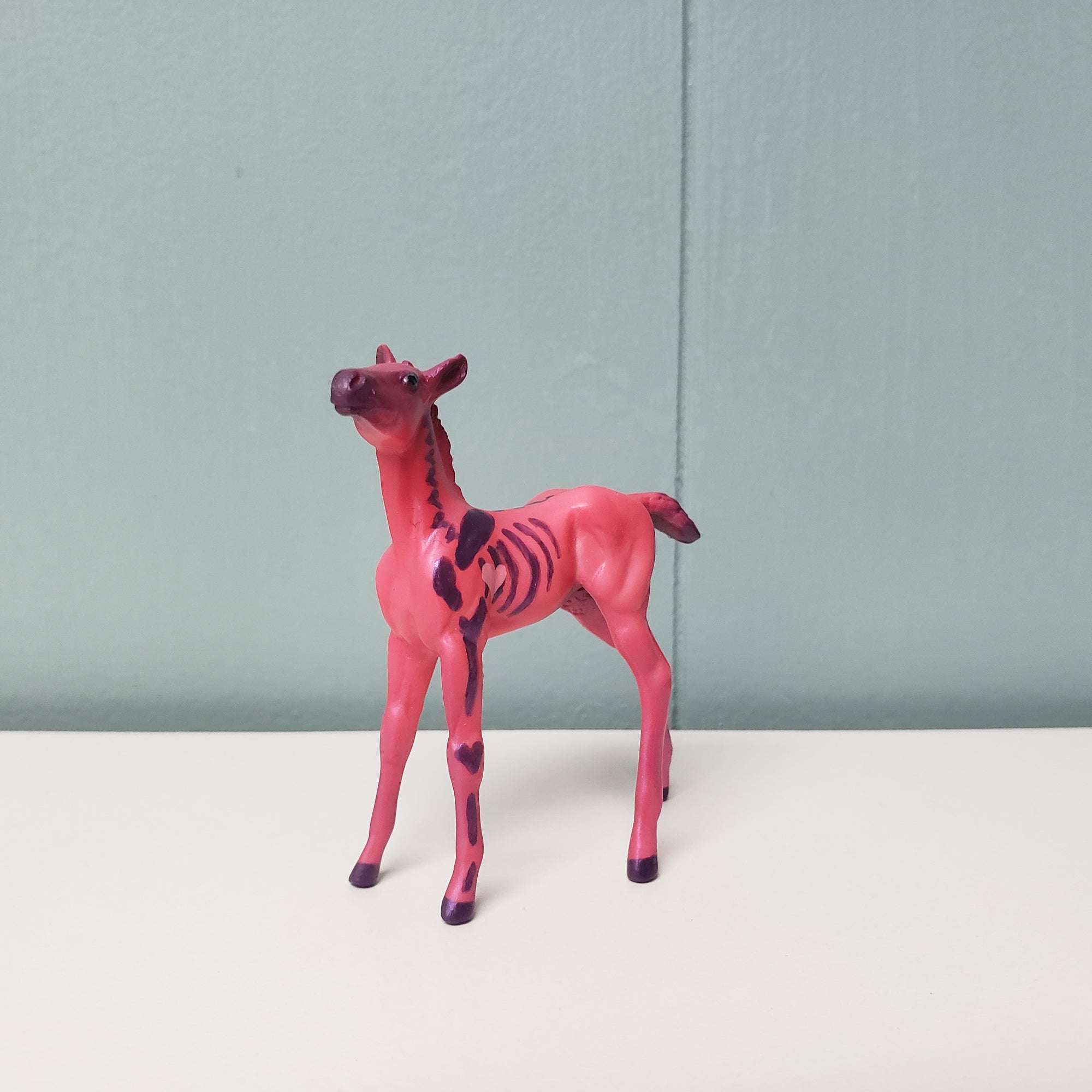 You Slay Me OOAK Deco Pink &amp; Purple Pastel Foal Chip By Jess Hamill Val24