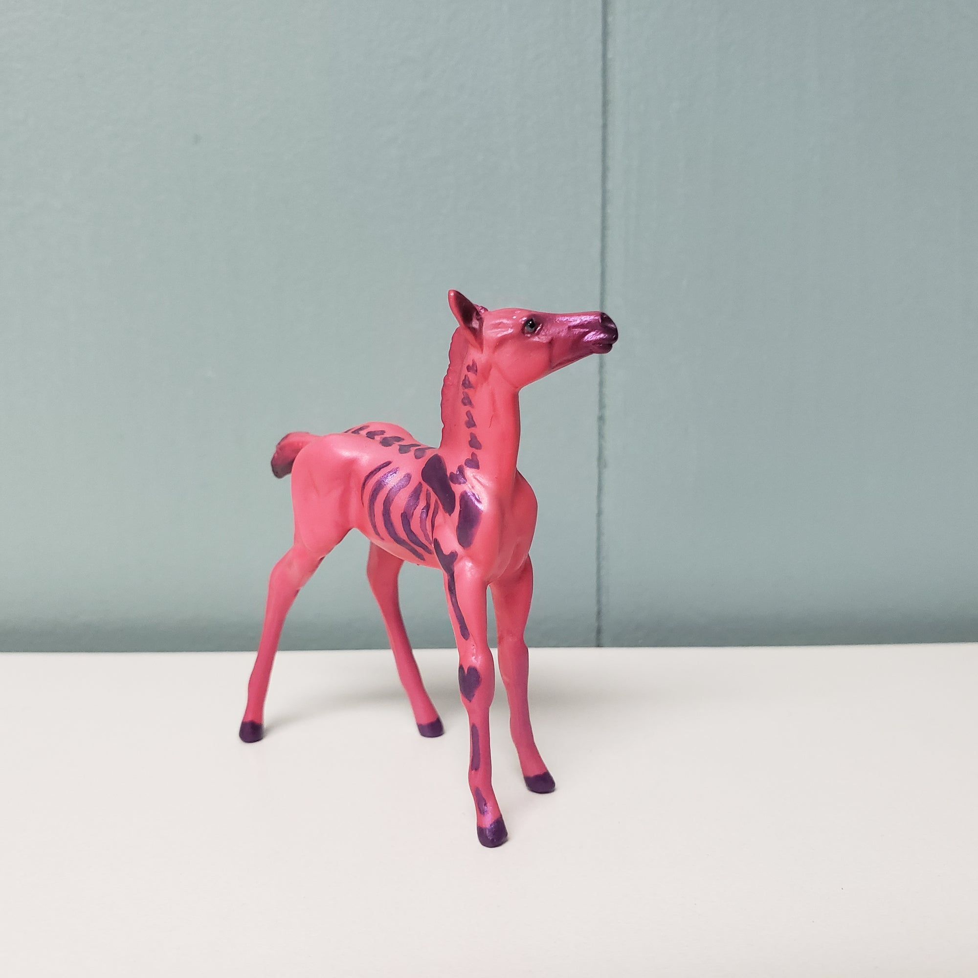 You Slay Me OOAK Deco Pink &amp; Purple Pastel Foal Chip By Jess Hamill Val24