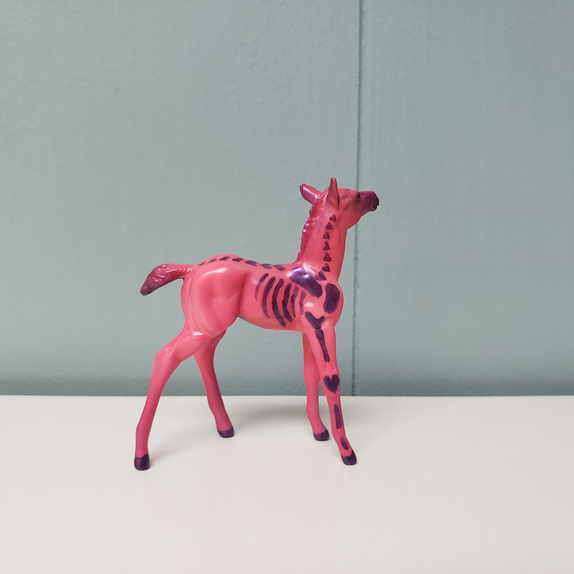 You Slay Me OOAK Deco Pink &amp; Purple Pastel Foal Chip By Jess Hamill Val24