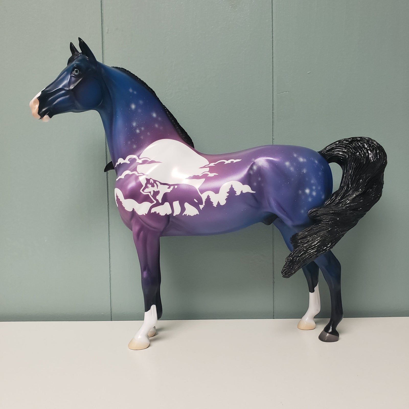 SAMPLE Lone Wolf  Purple and Blues Wolf Theme Decorator By Jess Hamill April Sample and OOAK Sale SS424