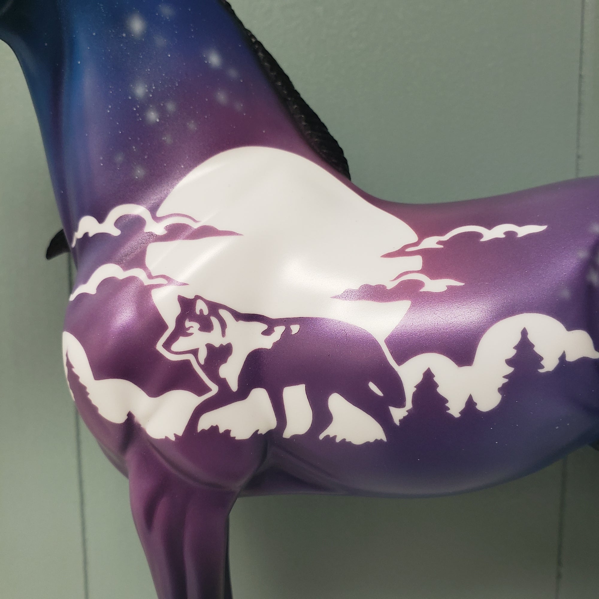 Lone Wolf LE-6  Purple and Blues Wolf Theme Decorator By Jess Hamill Val24