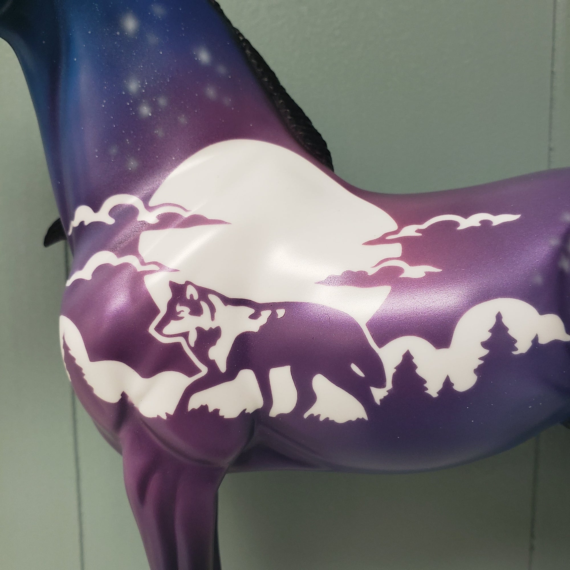 SAMPLE Lone Wolf  Purple and Blues Wolf Theme Decorator By Jess Hamill April Sample and OOAK Sale SS424