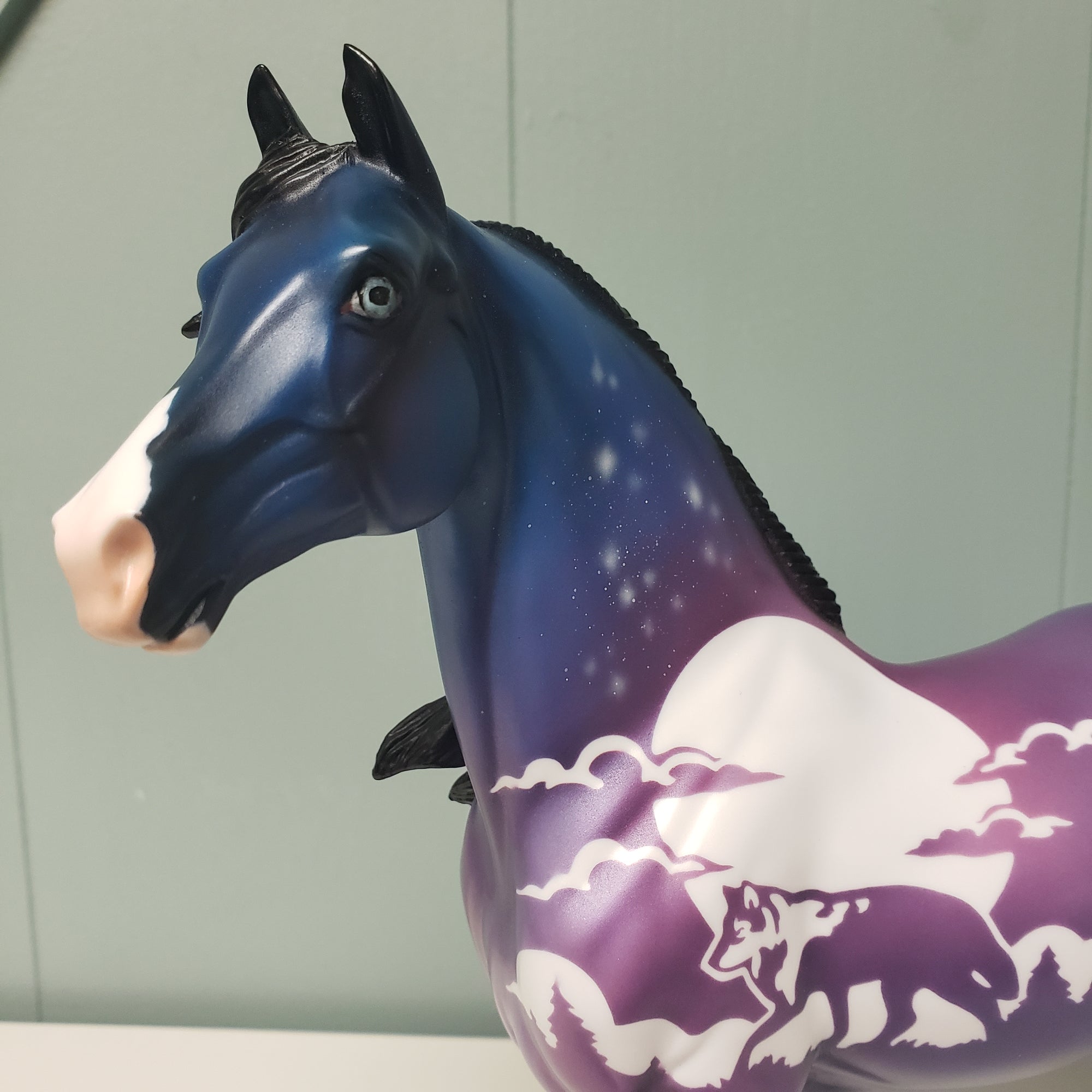 Lone Wolf LE-6  Purple and Blues Wolf Theme Decorator By Jess Hamill Val24