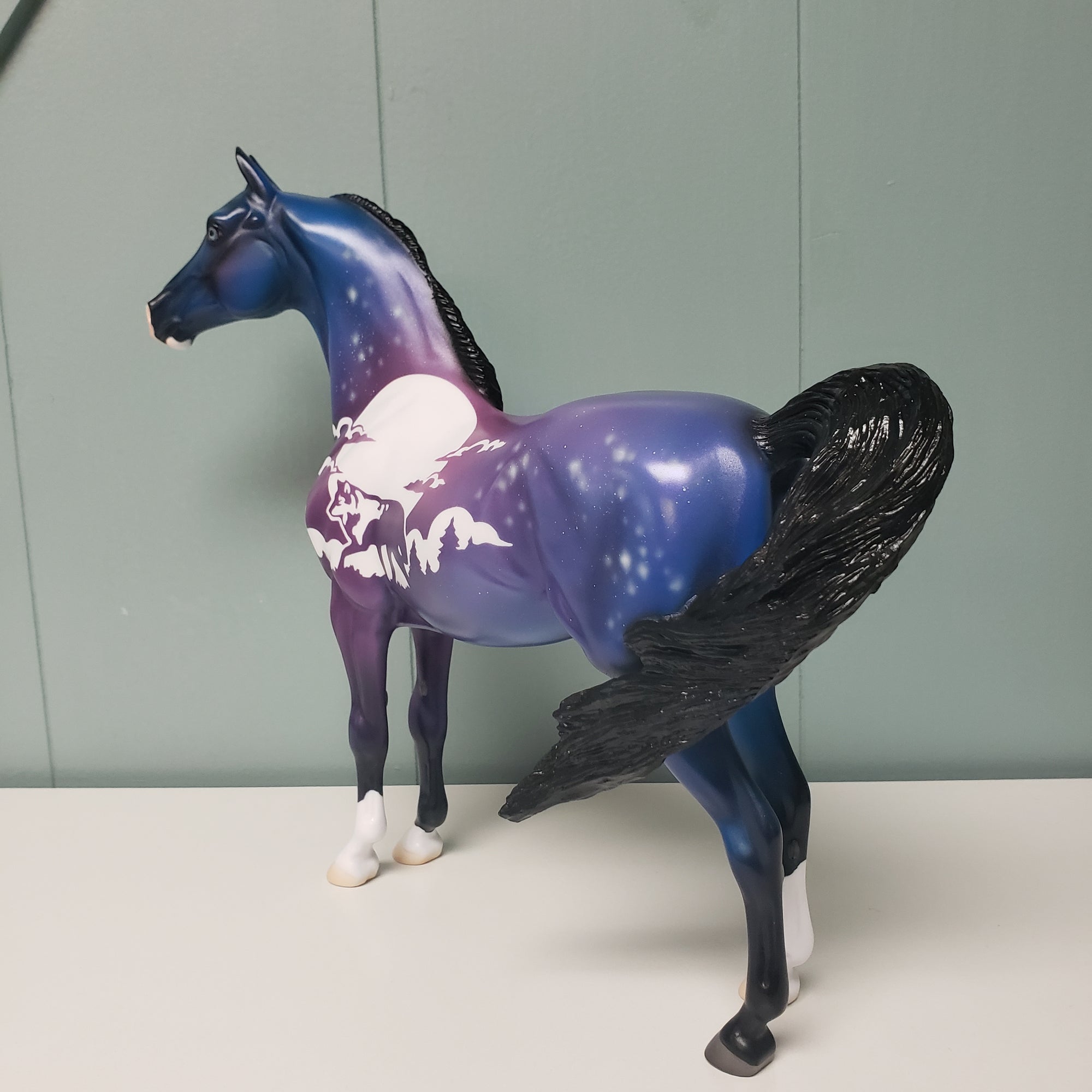 Lone Wolf LE-6  Purple and Blues Wolf Theme Decorator By Jess Hamill Val24