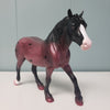 Heart Broken Boy OOAK Red &amp; Black Roan W/ Broken Heart Corn Spots Deco Draft Pebble By Ashley  Val24