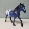 Don&#39;t Make Me Blue OOAK Blue Appaloosa W/ Roses  Deco Draft Pebble By Angela Marleau  Val24