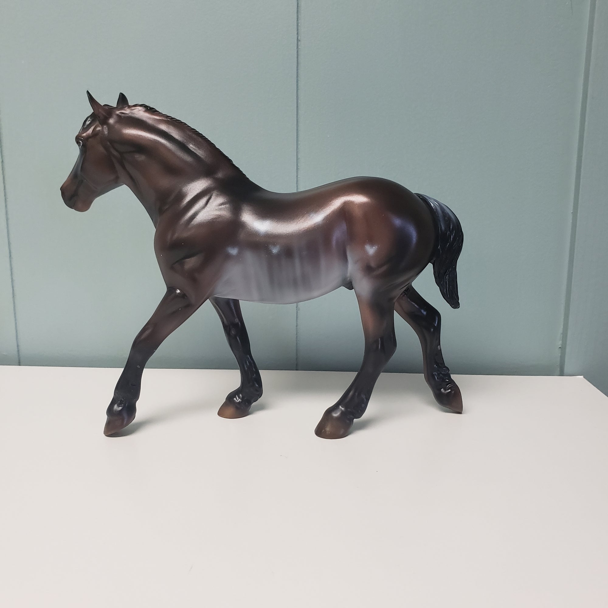 Hearts Flutter OOAK Dark Bay Heart Rabicano Deco Draft Pebble By Ashley Palmer  Val24