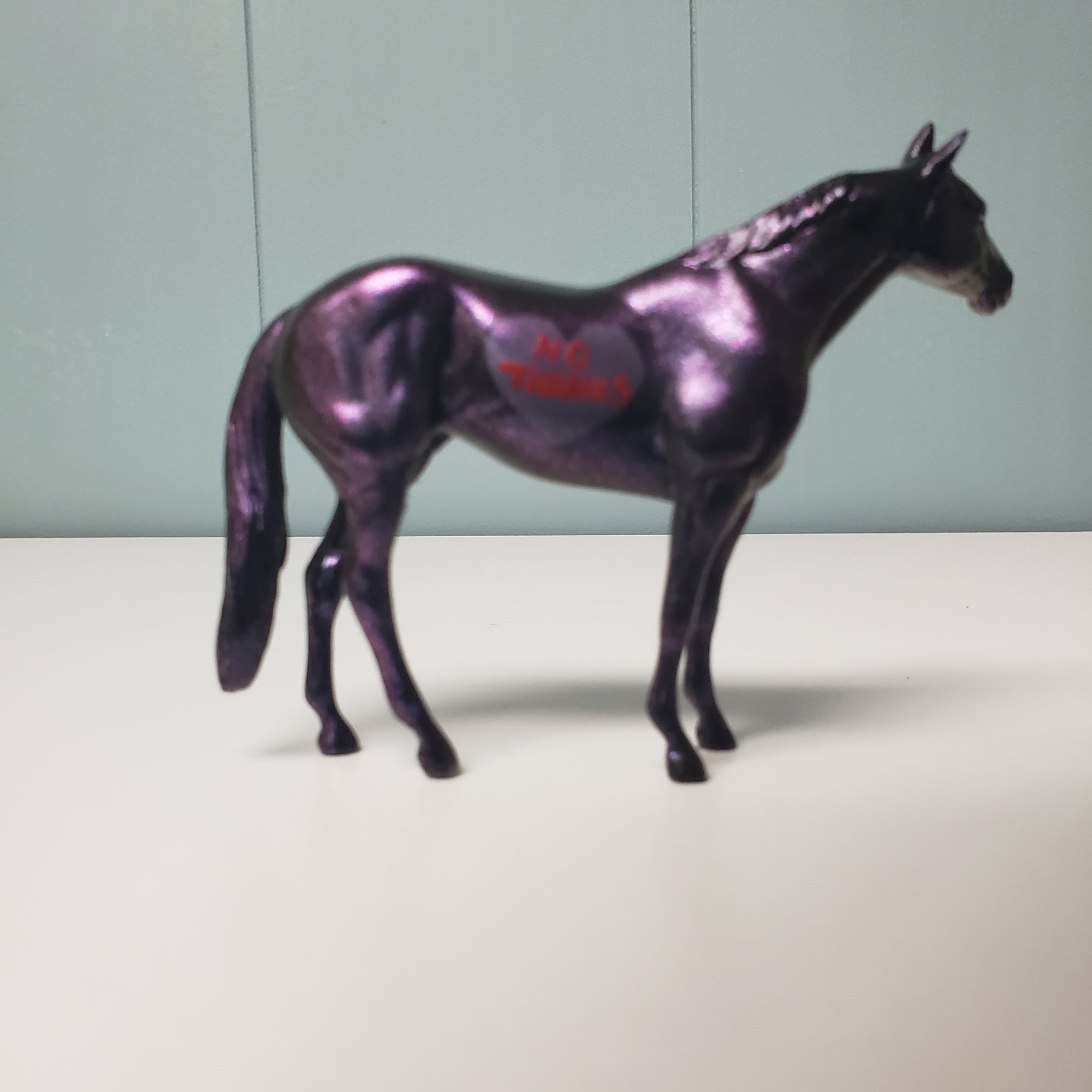 No Thanks OOAK Purple Color Shift Sweetheart "NO THANKS" Deco Stock Chip By Ashley Palmer  Val24