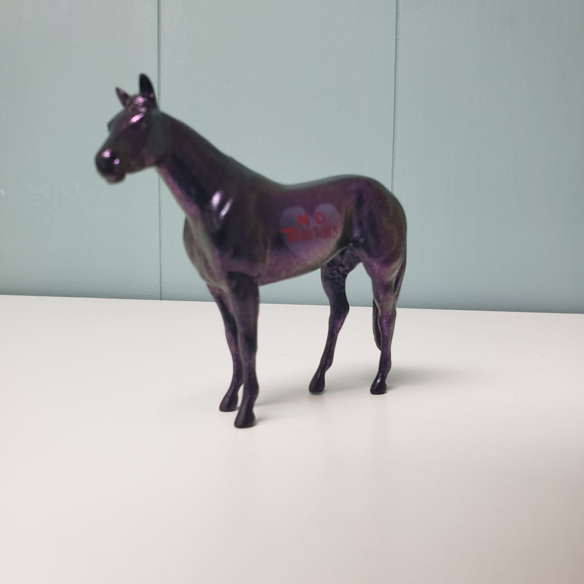 No Thanks OOAK Purple Color Shift Sweetheart "NO THANKS" Deco Stock Chip By Ashley Palmer  Val24