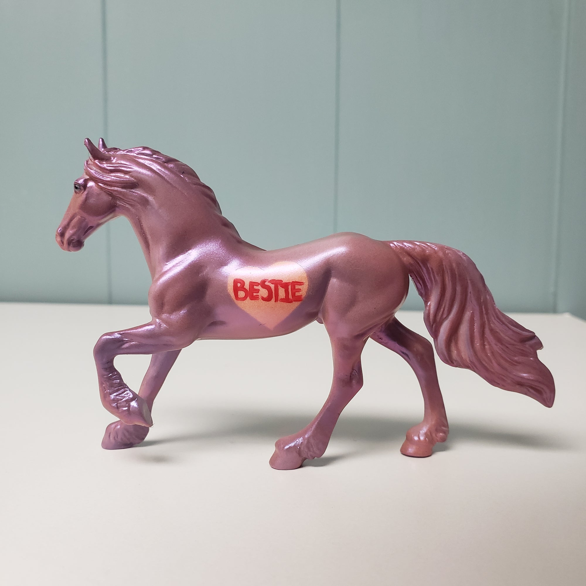 Bestie OOAK Lavender Color Shift Sweetheart "BESTIE" Deco Friesian Chip By Ashley Palmer  Val24