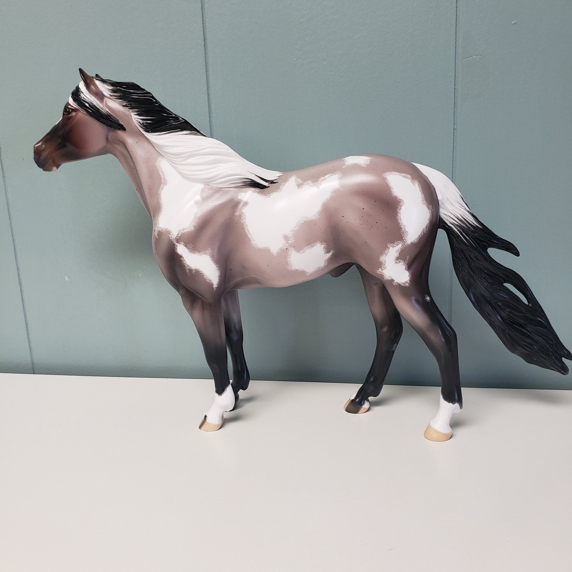 What May Come OOAK Bay Roan Overo Mustang By Ellen Robbins Val24