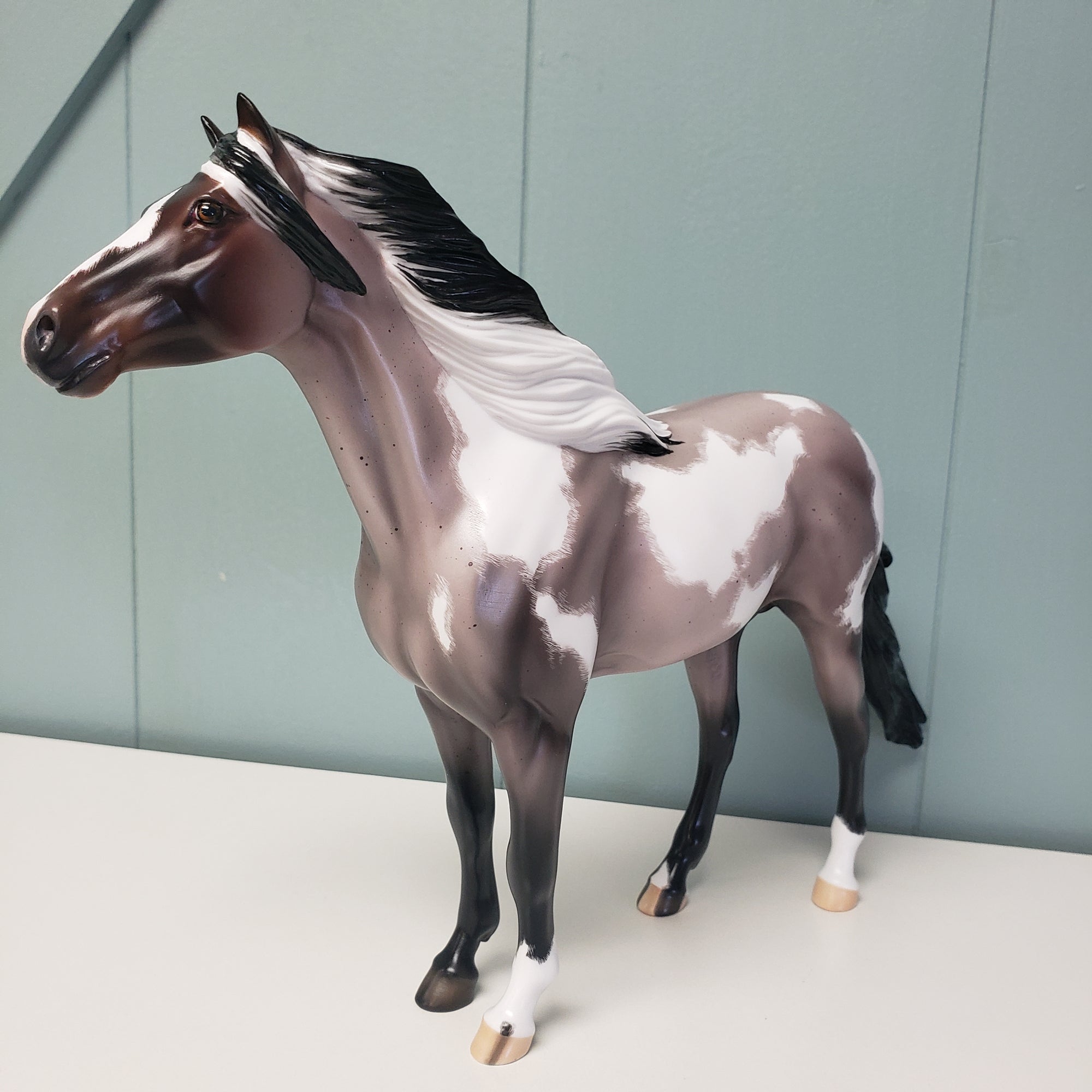 What May Come OOAK Bay Roan Overo Mustang By Ellen Robbins Val24