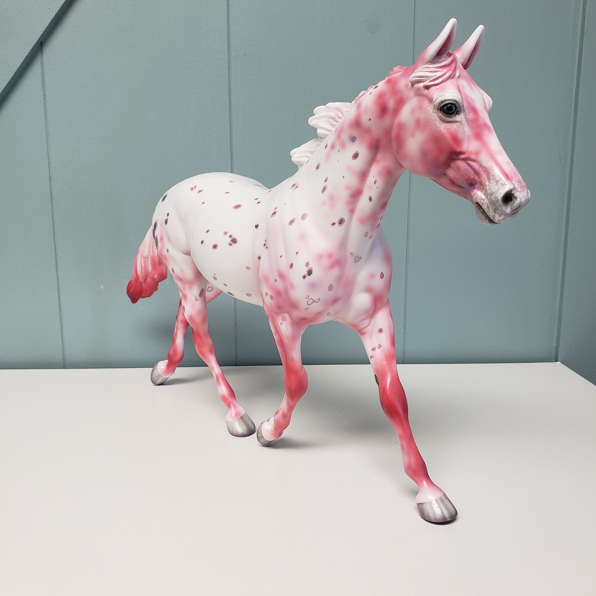 Diamonds &amp; Roses OOAK Pink Leopard Appaloosa Deco Palouse By Ellen Robbins Val24