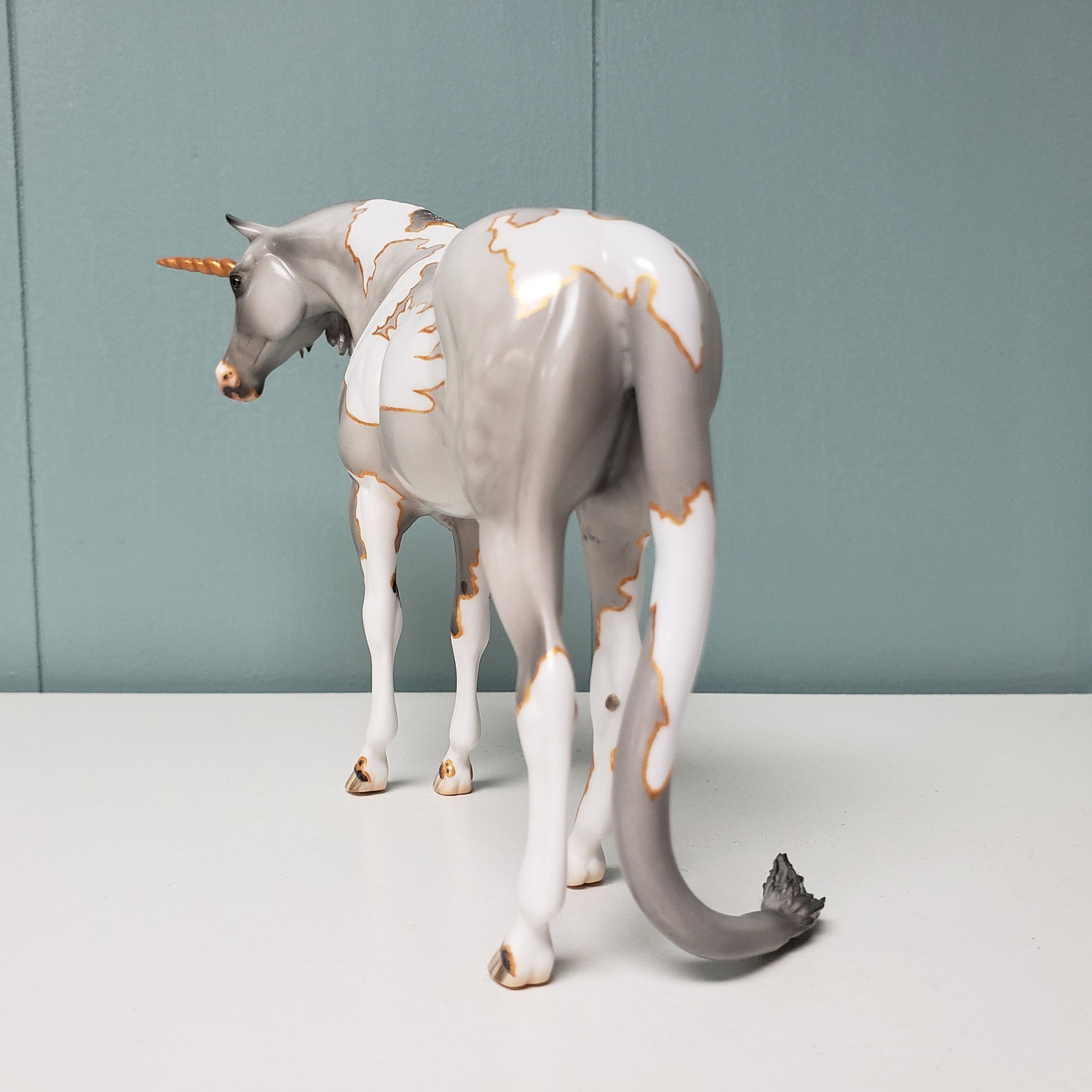 I Can Be Your Angel Or Your Devil OOAK Deco Red Roan Devil Overo Rearing Pebble / Dappled Gray Angel Overo Arabian Pebble By Jess Hamill Best Offers 2/26/24