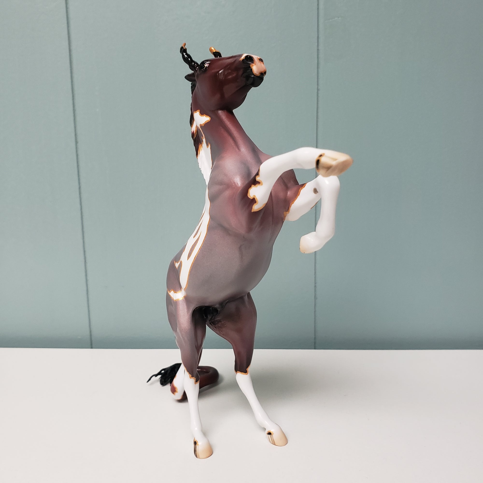 I Can Be Your Angel Or Your Devil OOAK Deco Red Roan Devil Overo Rearing Pebble / Dappled Gray Angel Overo Arabian Pebble By Jess Hamill Best Offers 2/26/24