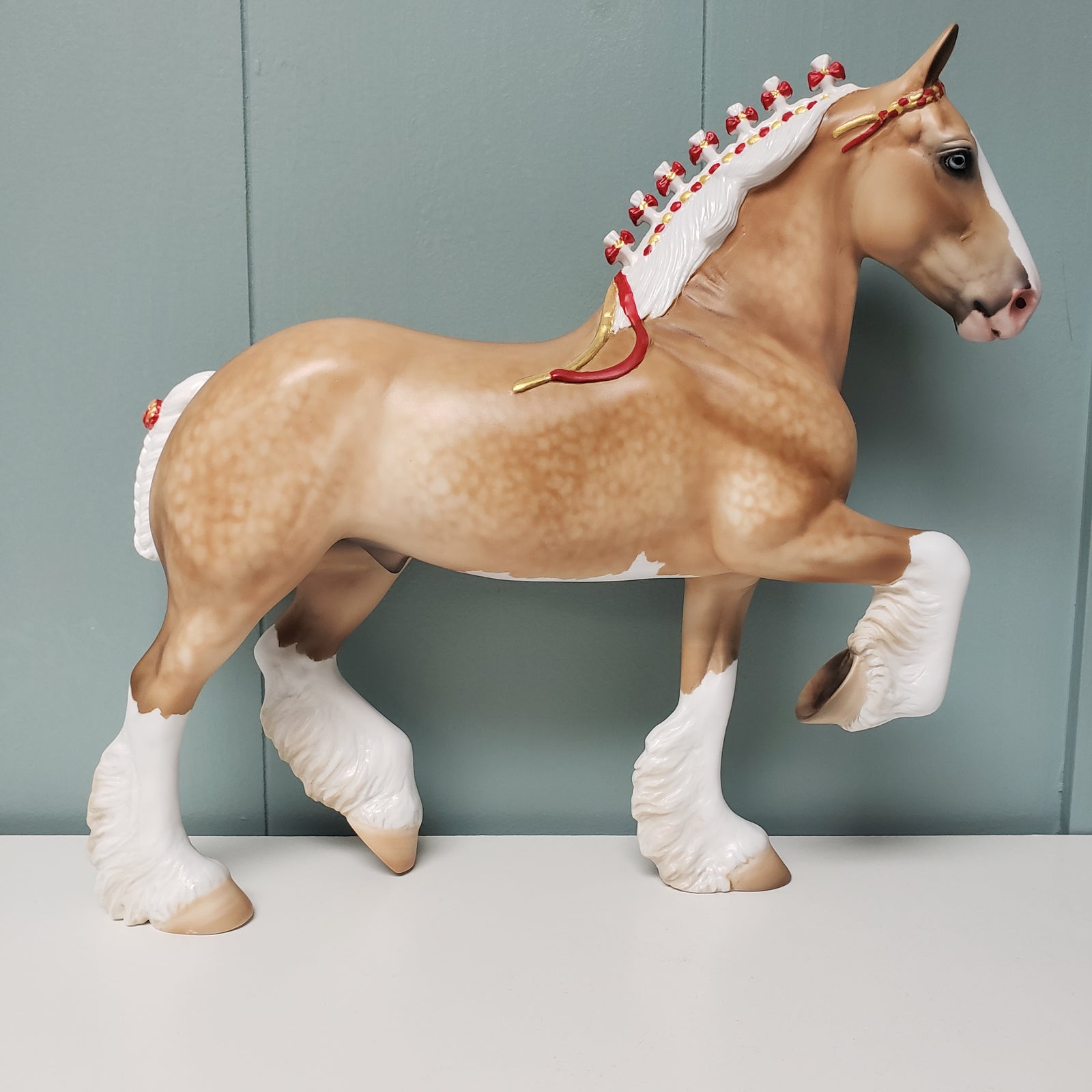 Guy On The Chiefs LE-5 Custom Dappled Palomino Trotting Drafter By Julie Keim Val24