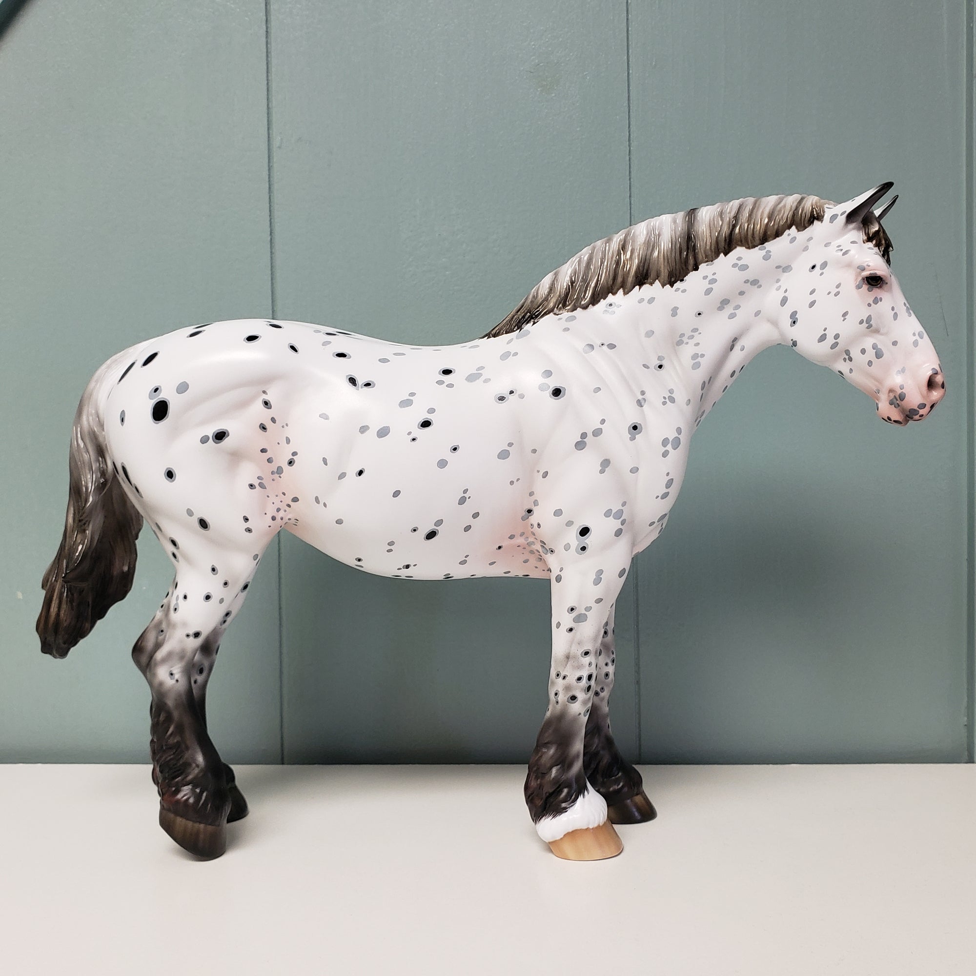 Evermore OOAK Black Leopard Appaloosa Custom Heavy Draft By Ellen Robbins Best Offer 3/19/24