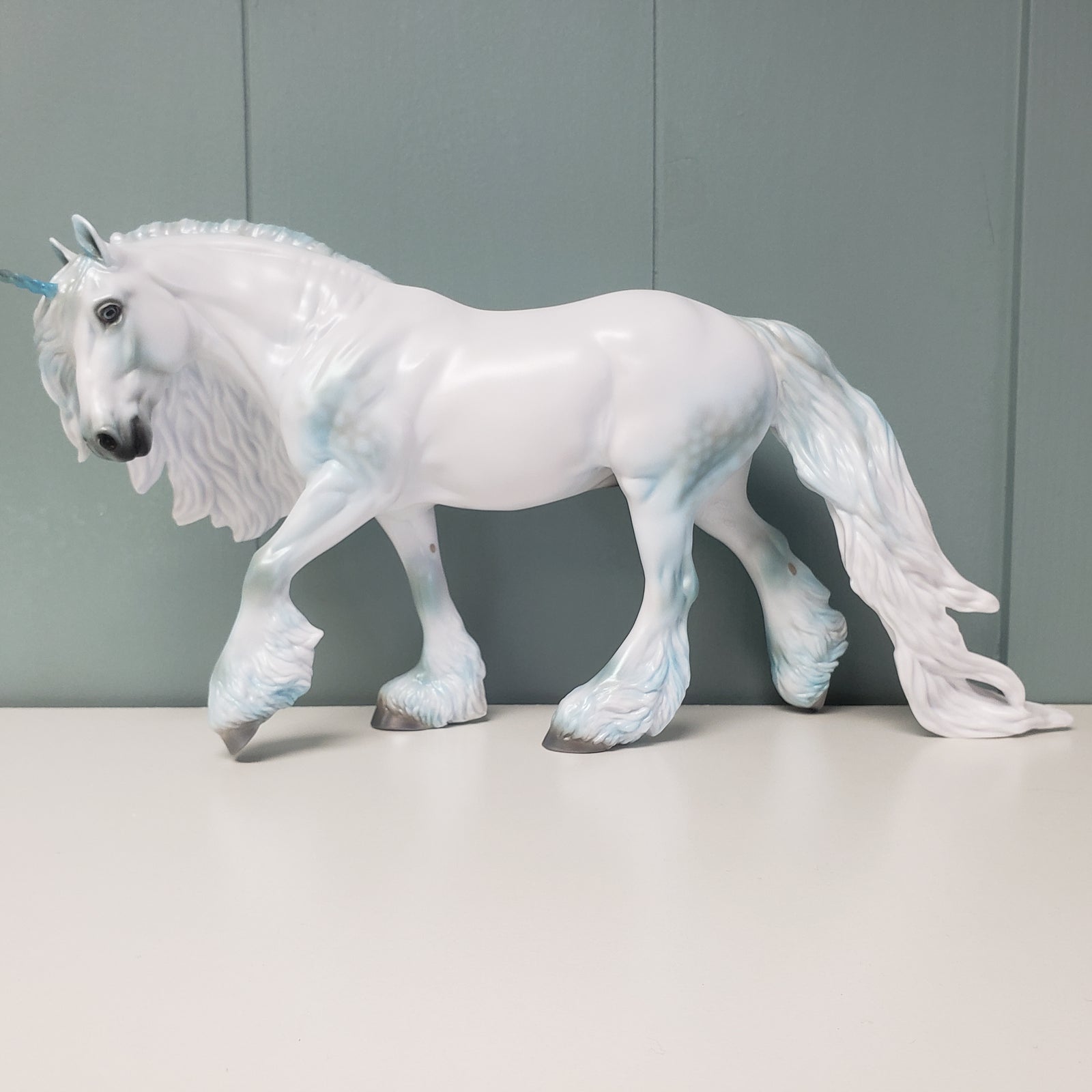 Calder - LE-24 White and Blue Unicorn Irish Cob By Ashley Palmer Fairy Tale Series - Pre Order - FTL24