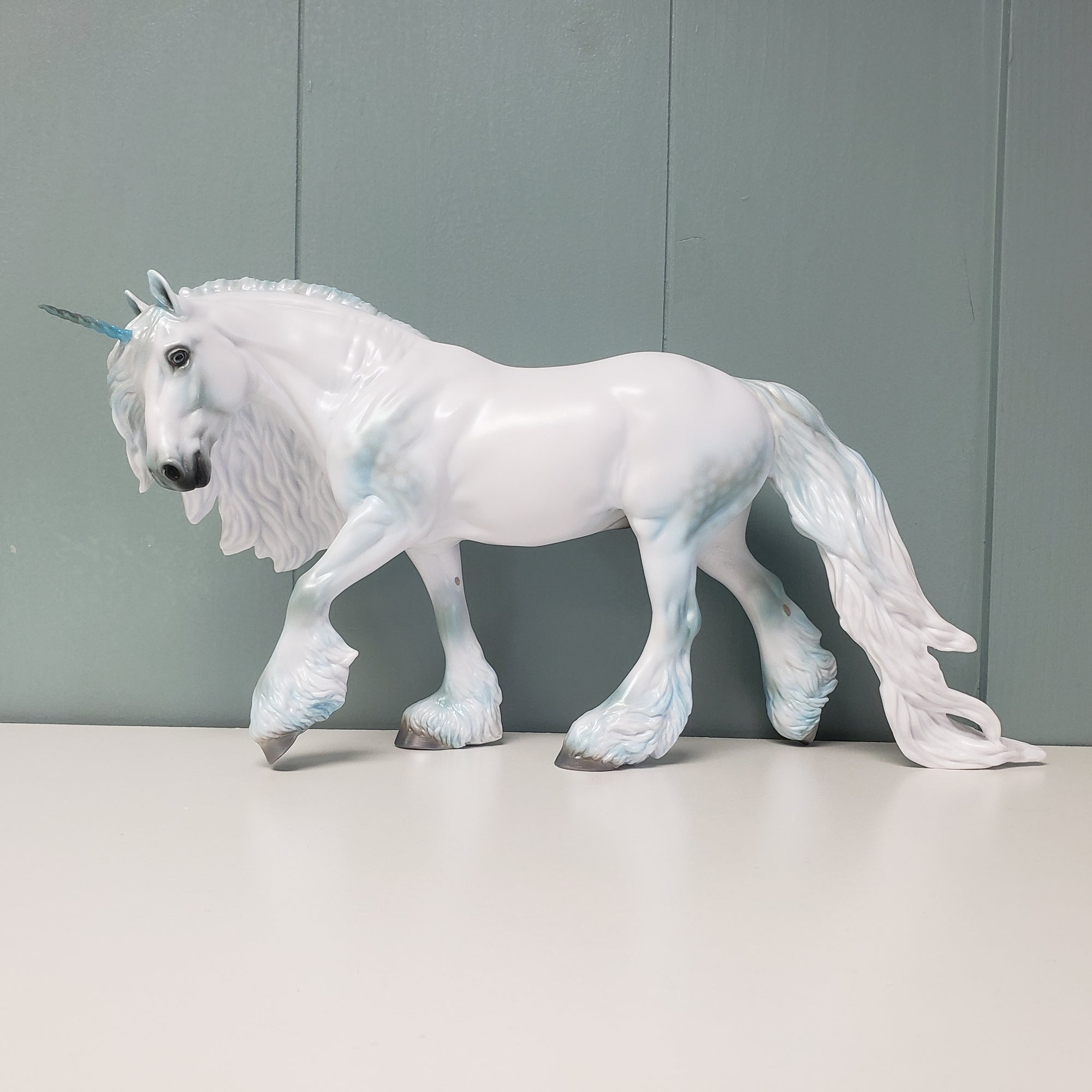 Calder - LE-24 White and Blue Unicorn Irish Cob By Ashley Palmer Fairy Tale Series - Pre Order - FTL24