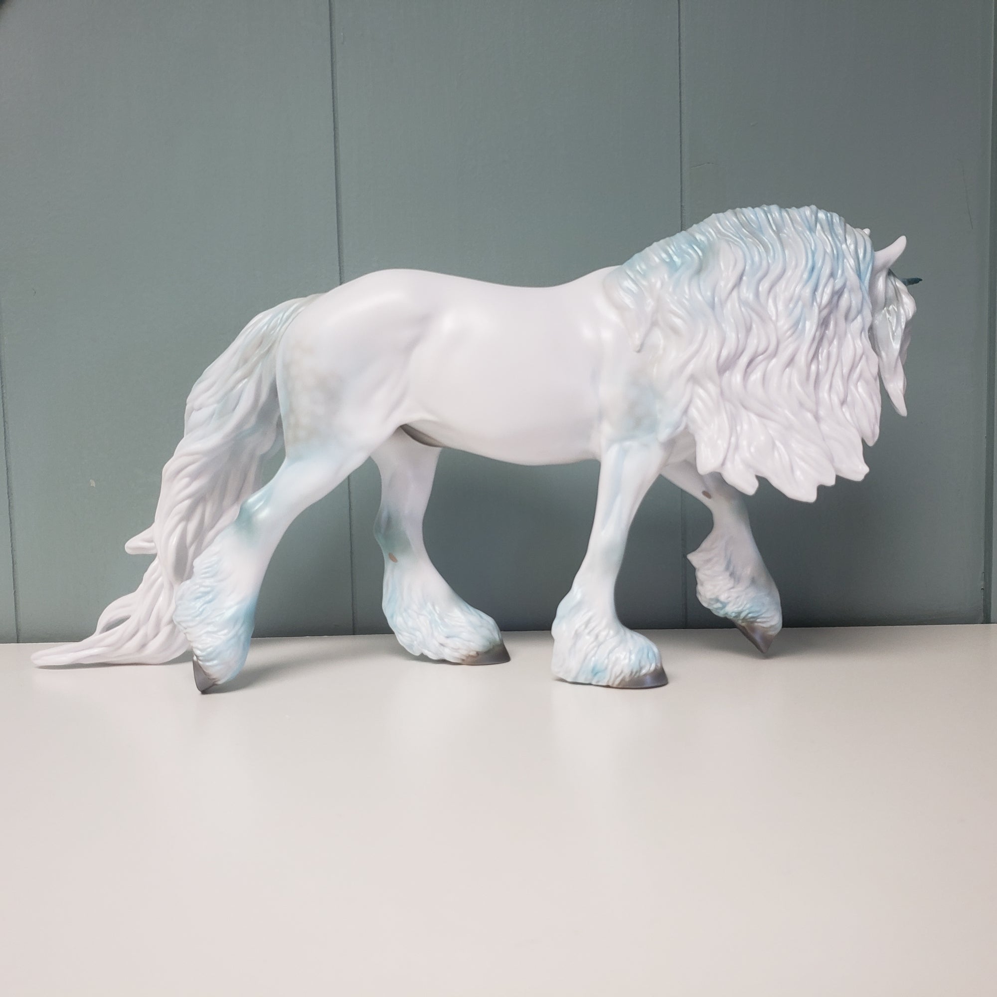 Calder - LE-24 White and Blue Unicorn Irish Cob By Ashley Palmer Fairy Tale Series - Pre Order - FTL24