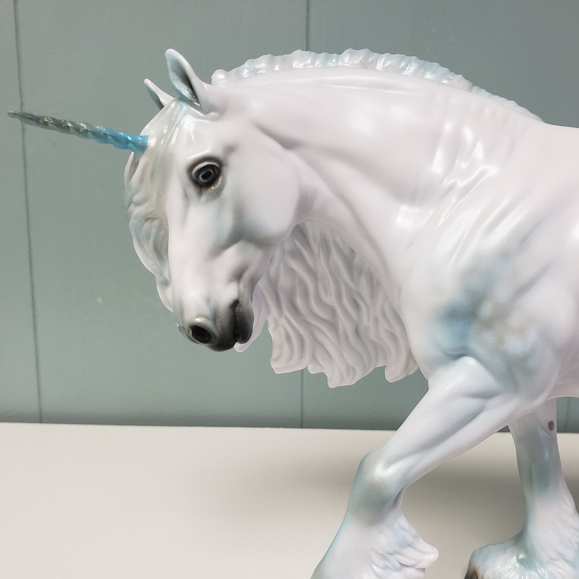 Calder - LE-24 White and Blue Unicorn Irish Cob By Ashley Palmer Fairy Tale Series - Pre Order - FTL24