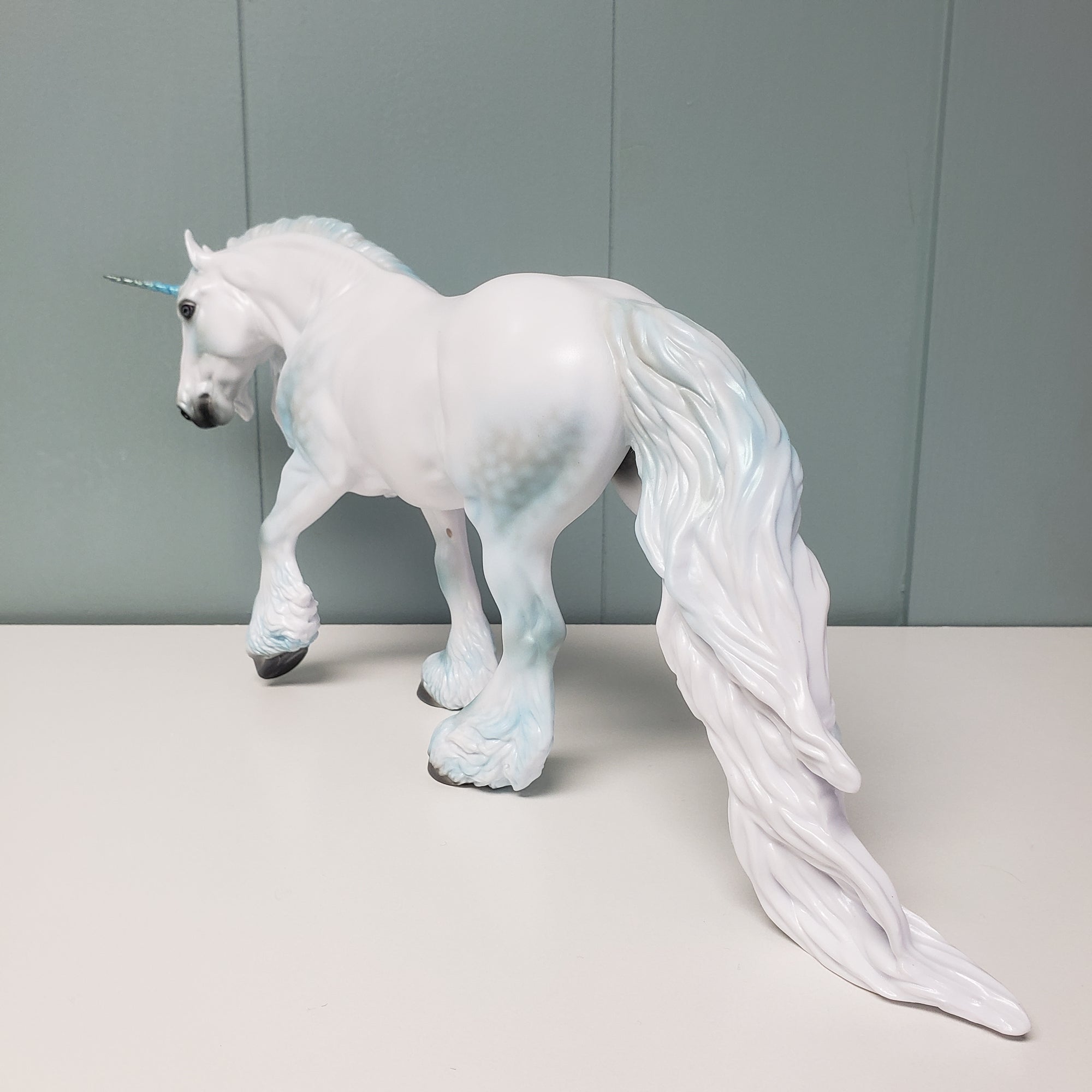 Calder - LE-24 White and Blue Unicorn Irish Cob By Ashley Palmer Fairy Tale Series - Pre Order - FTL24