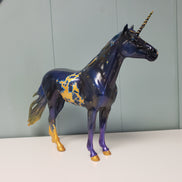 Azure OOAK Dark Blue and Gold Decorator Unicorn Mustang By Kristen Cermele SAMPLE & OOAK SALE MARCH 2024 SS324