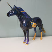 Azure OOAK Dark Blue and Gold Decorator Unicorn Mustang By Kristen Cermele SAMPLE & OOAK SALE MARCH 2024 SS324