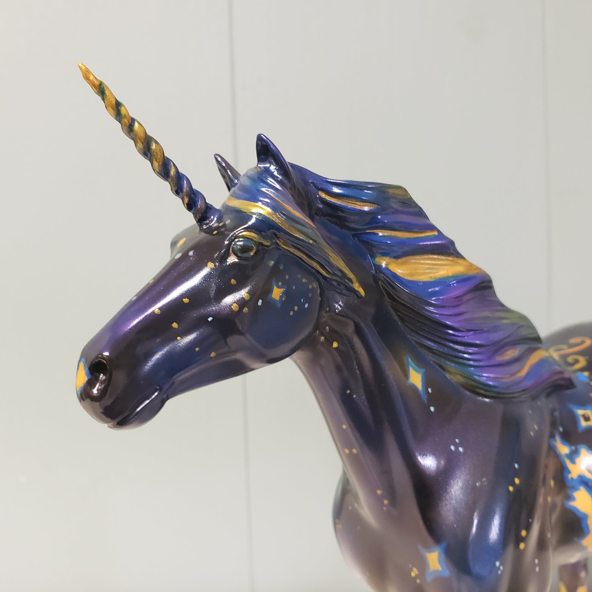 Azure OOAK Dark Blue and Gold Decorator Unicorn Mustang By Kristen Cermele SAMPLE &amp; OOAK SALE MARCH 2024 SS324