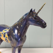 Azure OOAK Dark Blue and Gold Decorator Unicorn Mustang By Kristen Cermele SAMPLE & OOAK SALE MARCH 2024 SS324