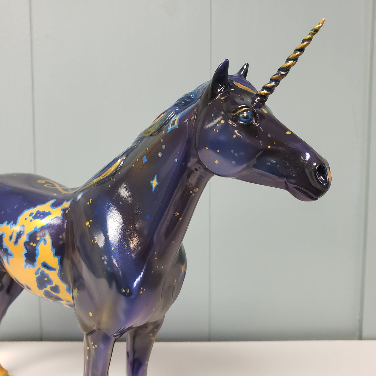 Azure OOAK Dark Blue and Gold Decorator Unicorn Mustang By Kristen Cermele SAMPLE & OOAK SALE MARCH 2024 SS324