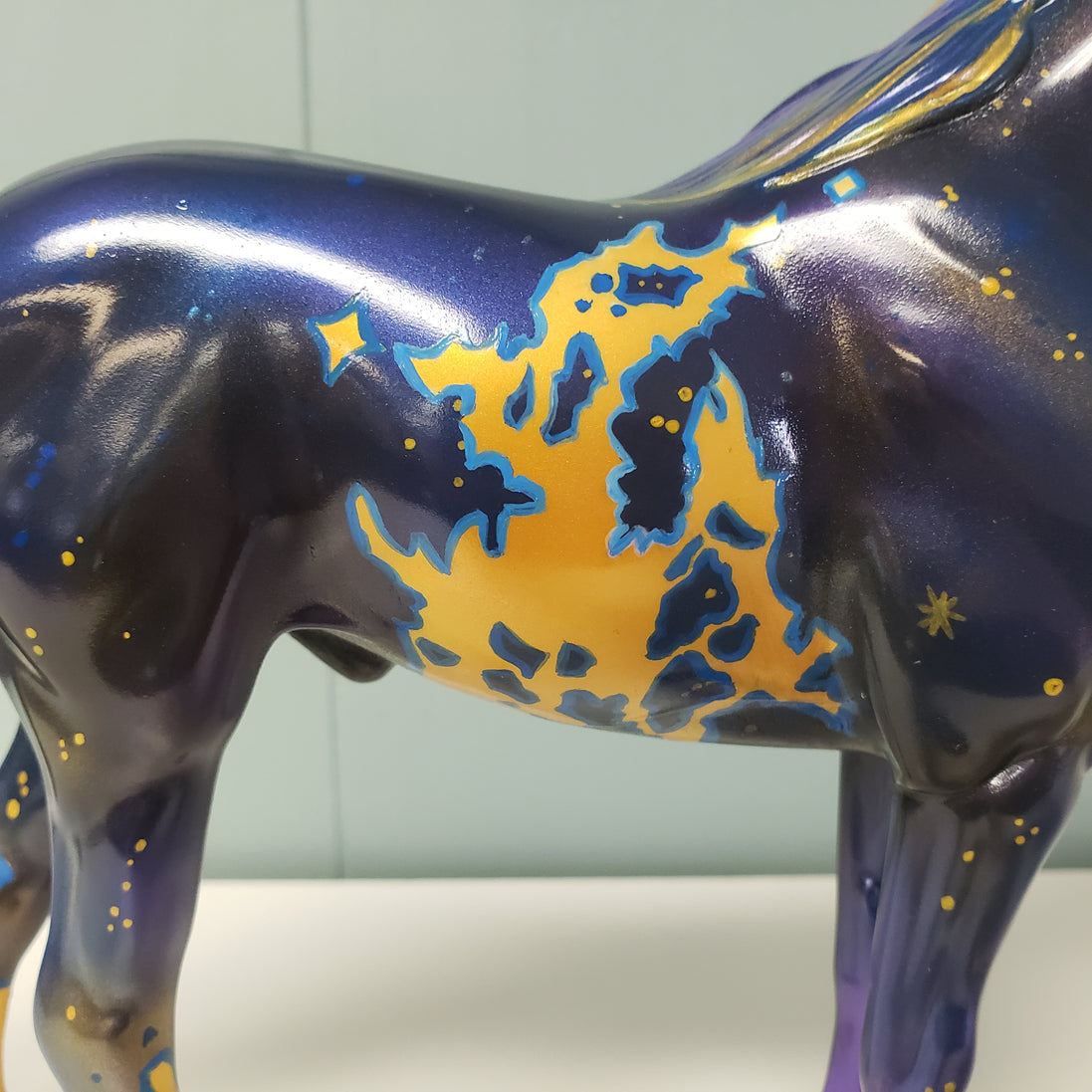 Azure OOAK Dark Blue and Gold Decorator Unicorn Mustang By Kristen Cermele SAMPLE & OOAK SALE MARCH 2024 SS324