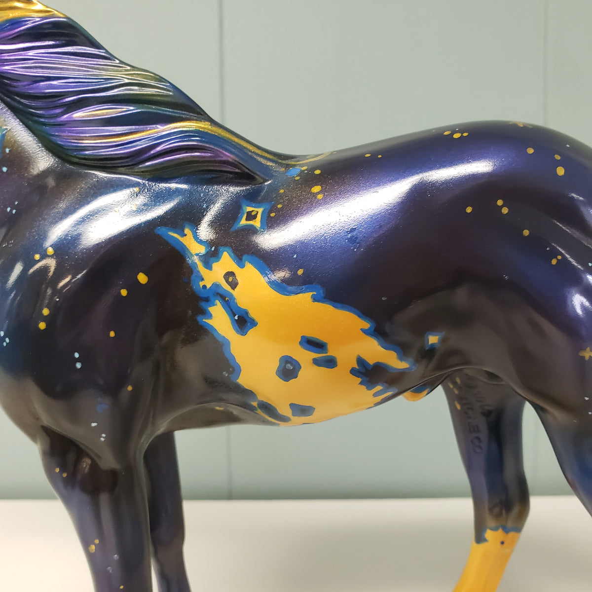 Azure OOAK Dark Blue and Gold Decorator Unicorn Mustang By Kristen Cermele SAMPLE & OOAK SALE MARCH 2024 SS324