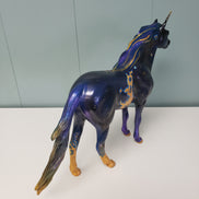Azure OOAK Dark Blue and Gold Decorator Unicorn Mustang By Kristen Cermele SAMPLE & OOAK SALE MARCH 2024 SS324