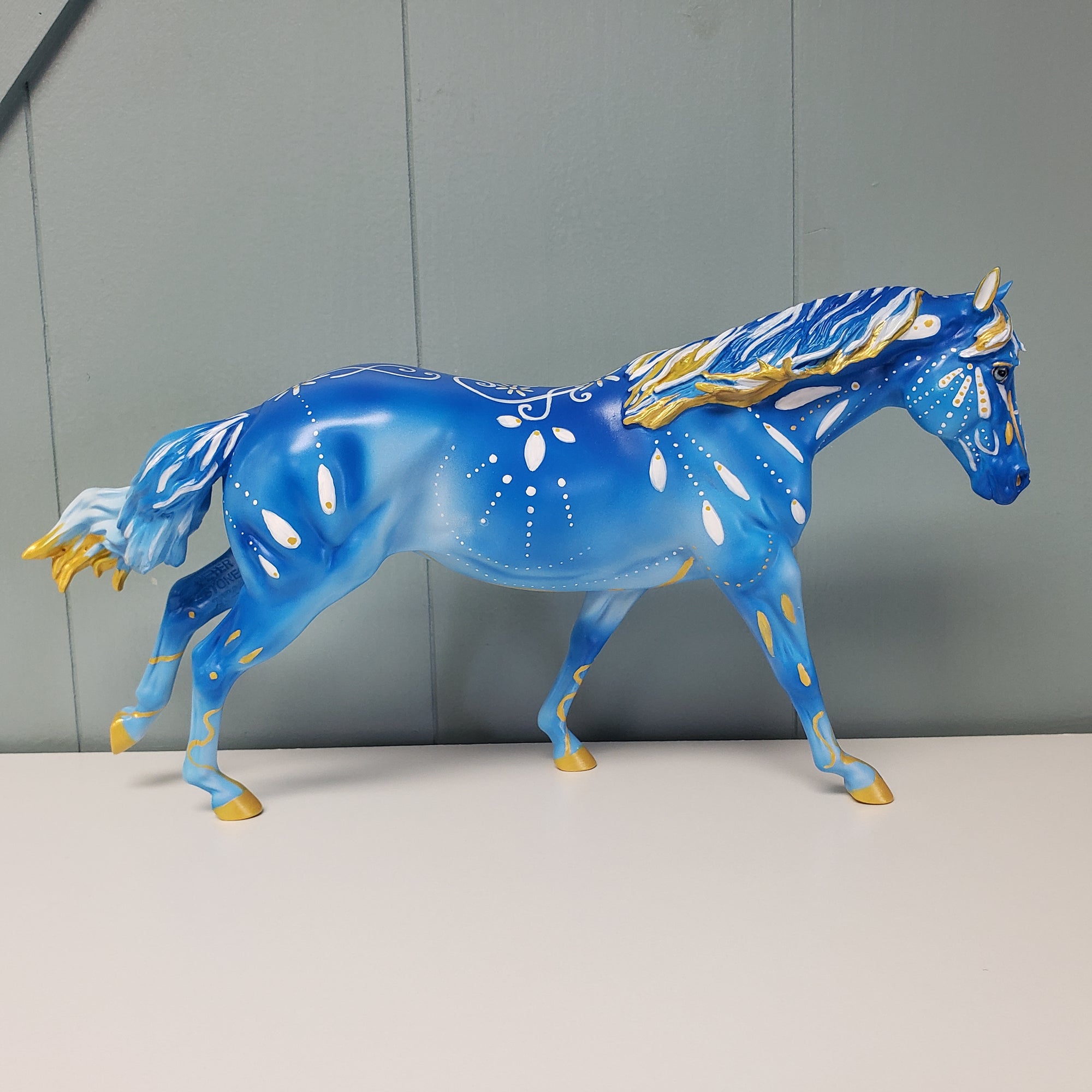 Saxe OOAK Deco Blue and Gold Remington By Kristen Cermele SAMPLE &amp; OOAK SALE MARCH 2024 SS324