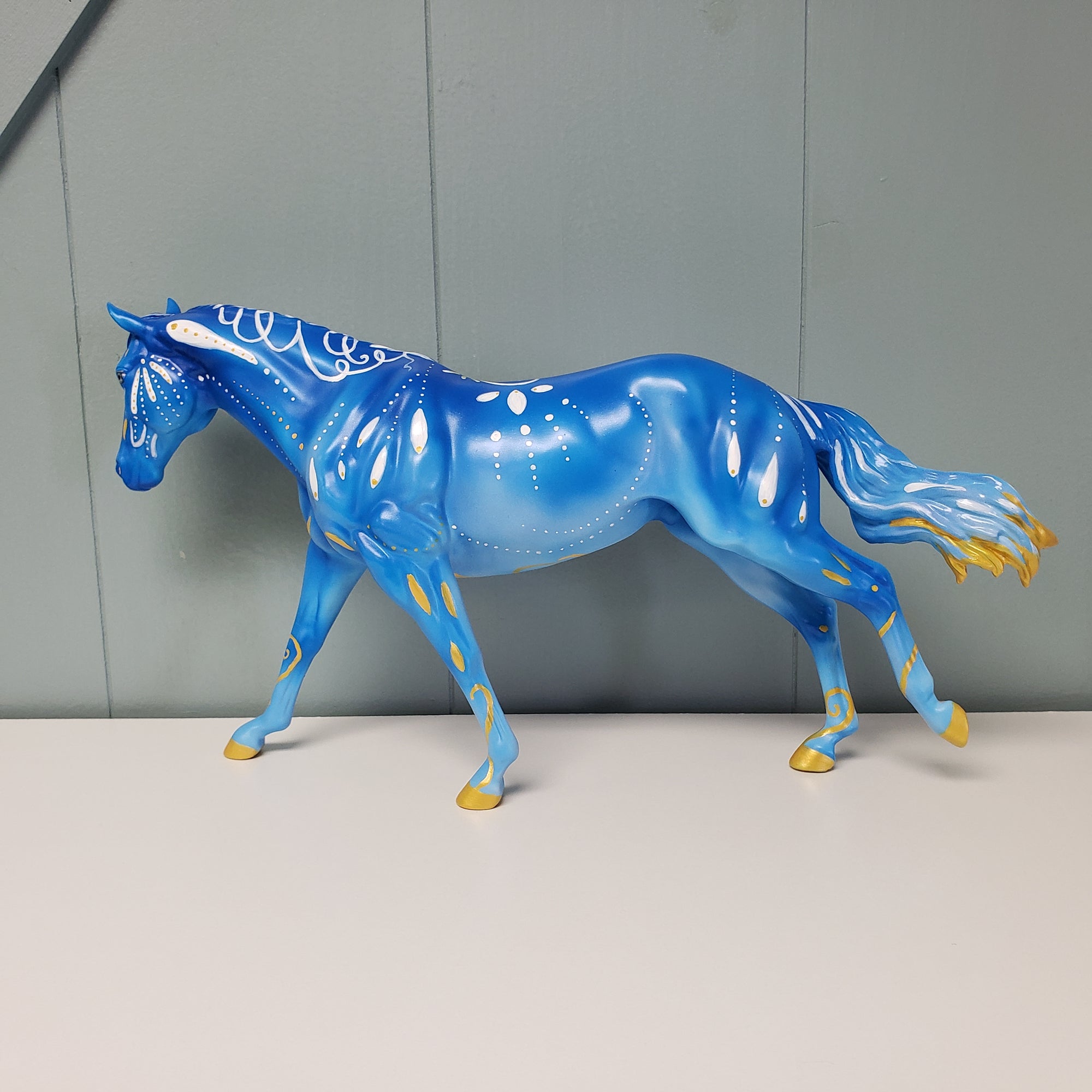 Saxe OOAK Deco Blue and Gold Remington By Kristen Cermele SAMPLE &amp; OOAK SALE MARCH 2024 SS324