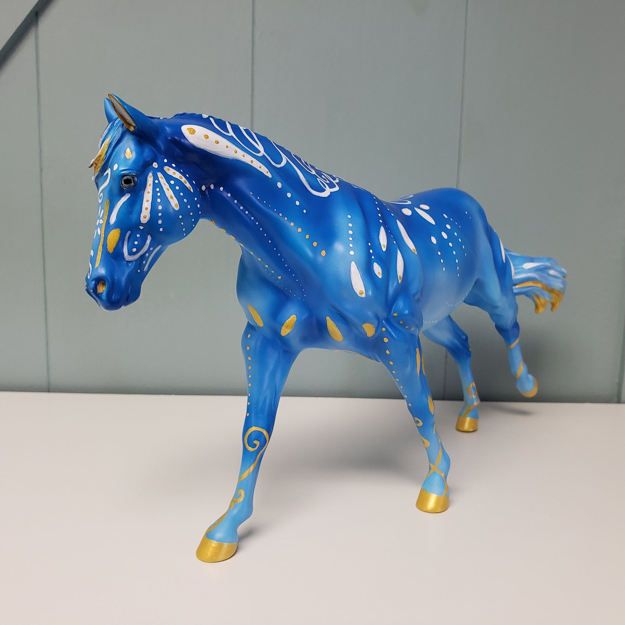 Saxe OOAK Deco Blue and Gold Remington By Kristen Cermele SAMPLE &amp; OOAK SALE MARCH 2024 SS324