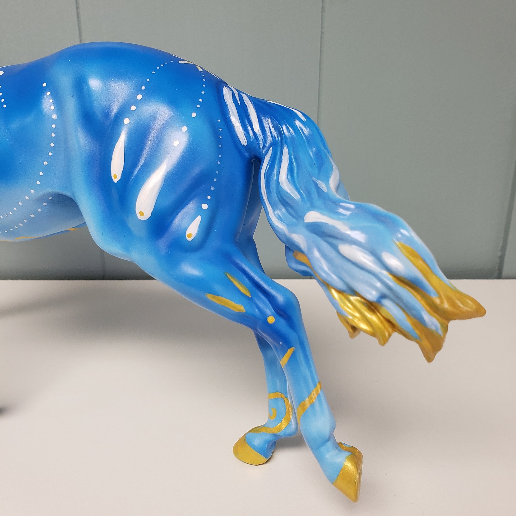 Saxe OOAK Deco Blue and Gold Remington By Kristen Cermele SAMPLE &amp; OOAK SALE MARCH 2024 SS324