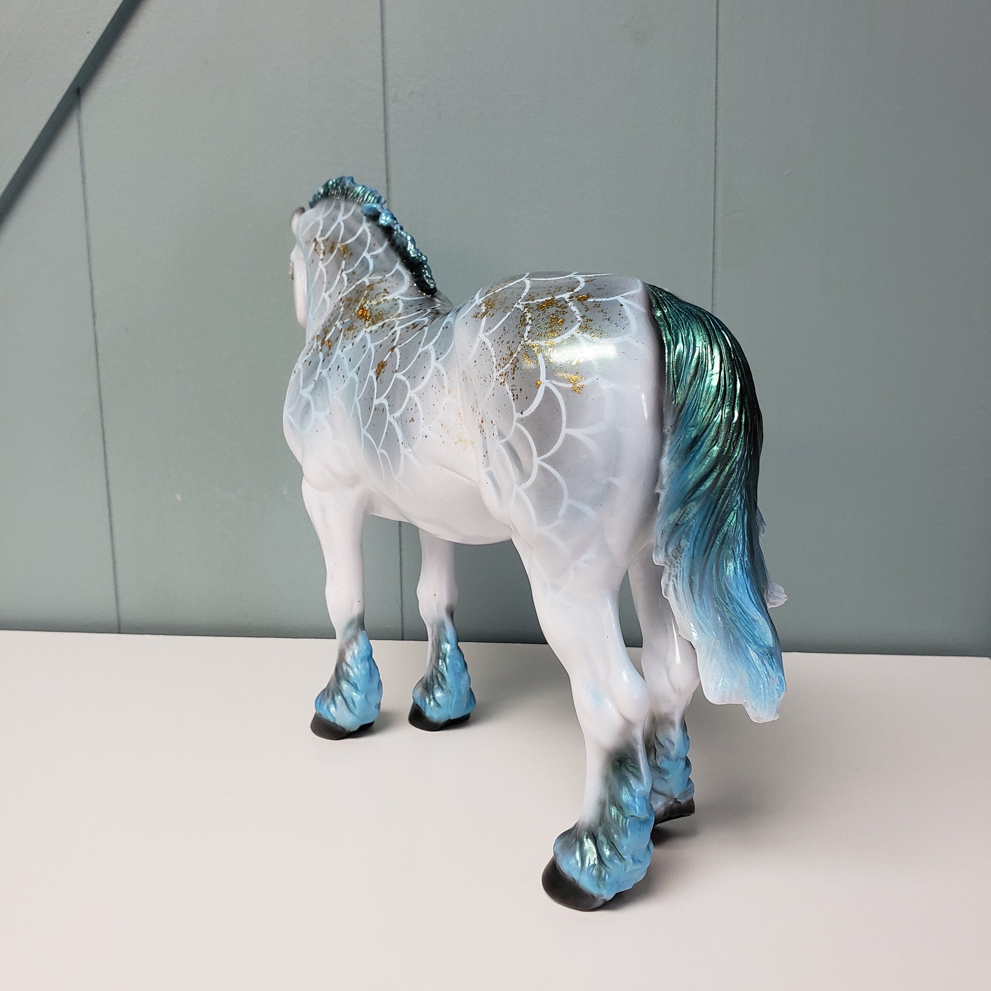 Ouroboros LE-20 Run Blue Green Pangare with Gold Leaf Accents Heavy Draft Mare By Ellen Robbins  - SHCF24