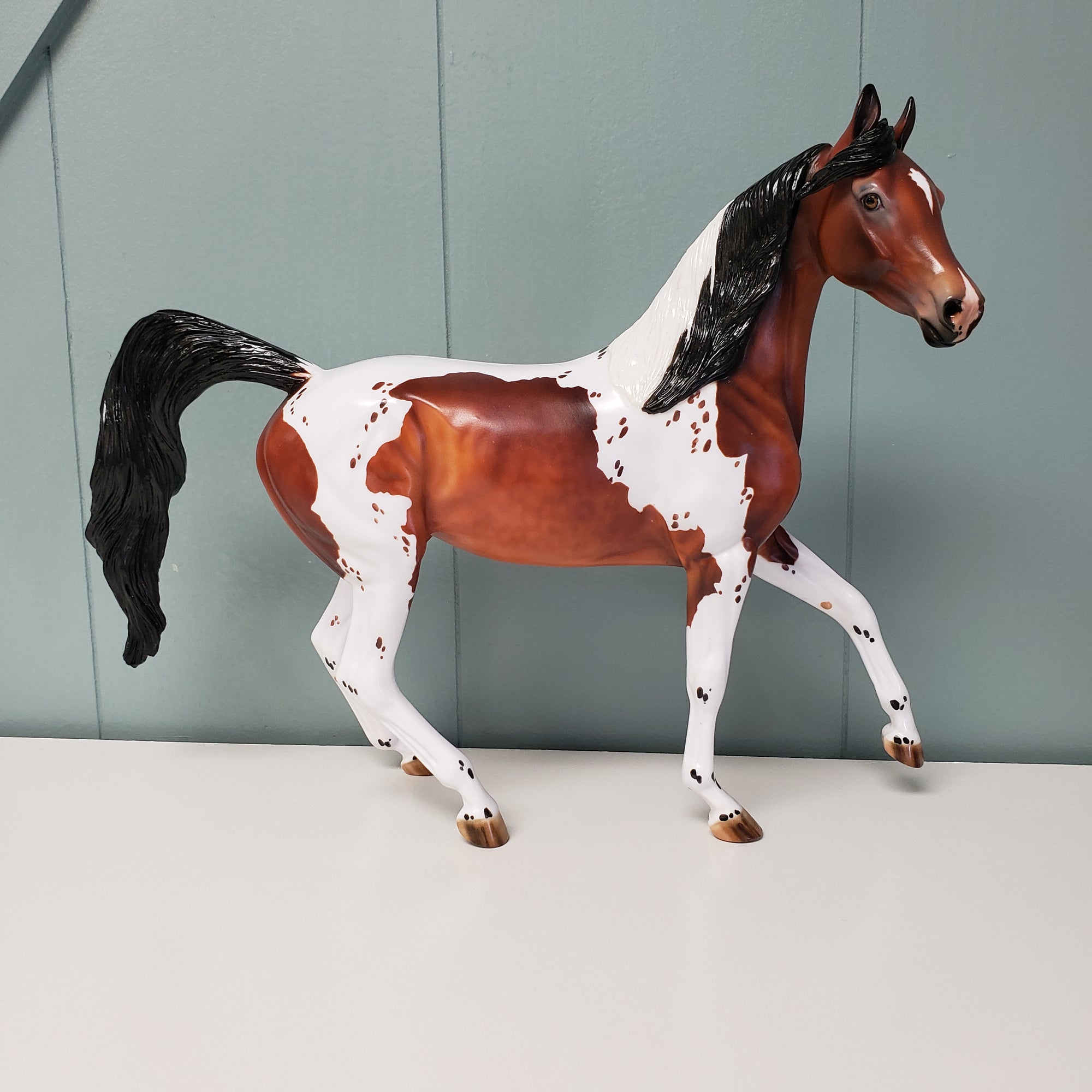 Tracy Anne LE-15 Run Bay Tobiano with Cat Tracks Custom Arab Mare By Julie Keim