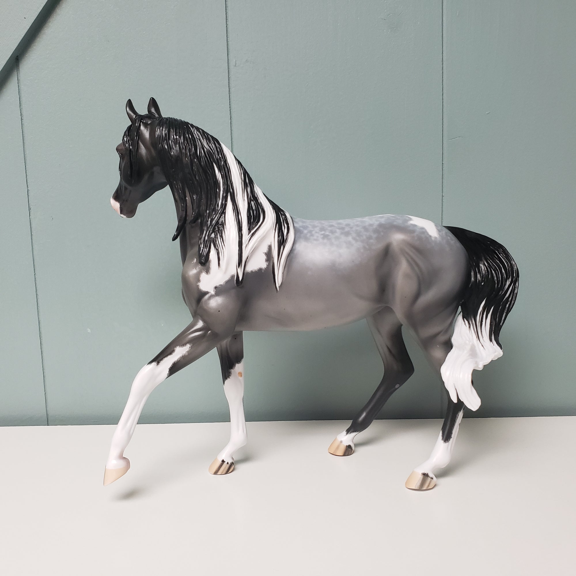 Radar Detected OOAK Loud Blue Roan Tobiano Custom Arab Mare By Ellen Robbins - Best Offers 3/26/24
