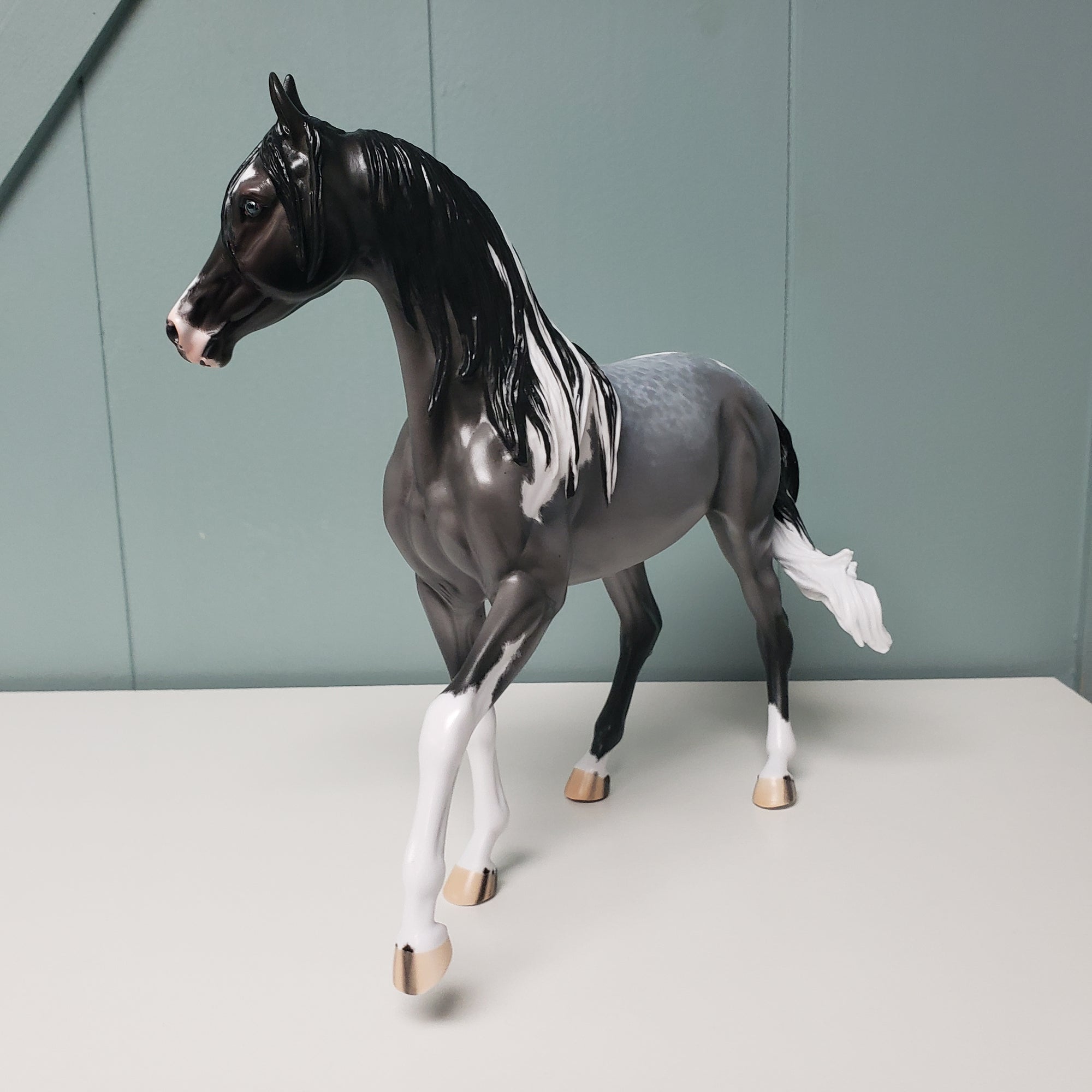 Radar Detected OOAK Loud Blue Roan Tobiano Custom Arab Mare By Ellen Robbins - Best Offers 3/26/24