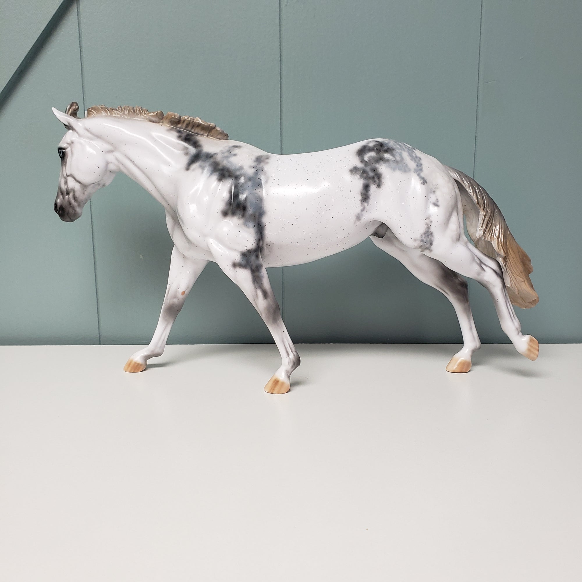 Neo OOAK Bloody Shoulder Fleabitten Custom Running Stock Horse By Dawn Quick SHCF24 BEST OFFER