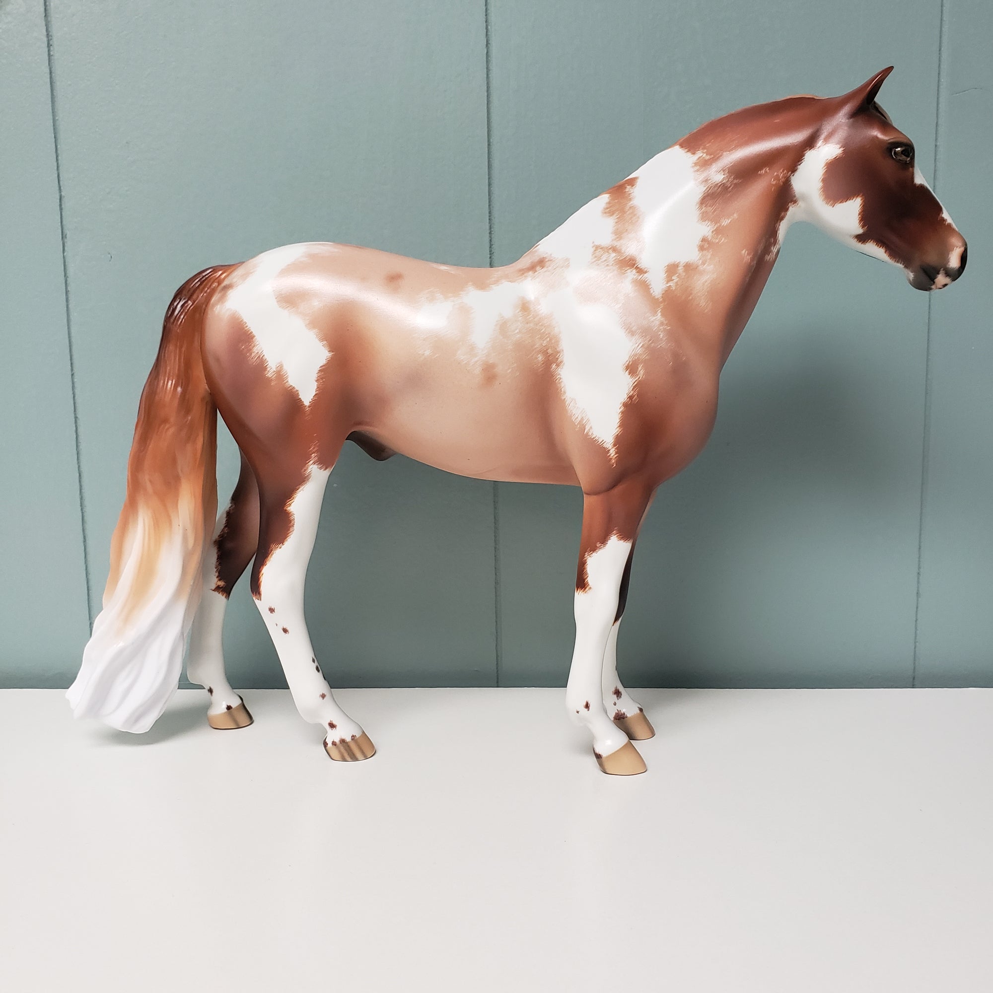 Just Cast Fireball OOAK Red Roan Tobiano Custom Mustang By Ellen Robbins - Best Offers 4/16/24