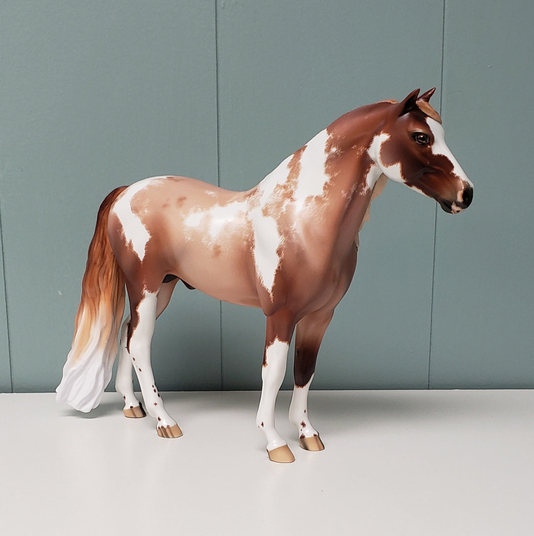 Just Cast Fireball OOAK Red Roan Tobiano Custom Mustang By Ellen Robbins - Best Offers 4/16/24