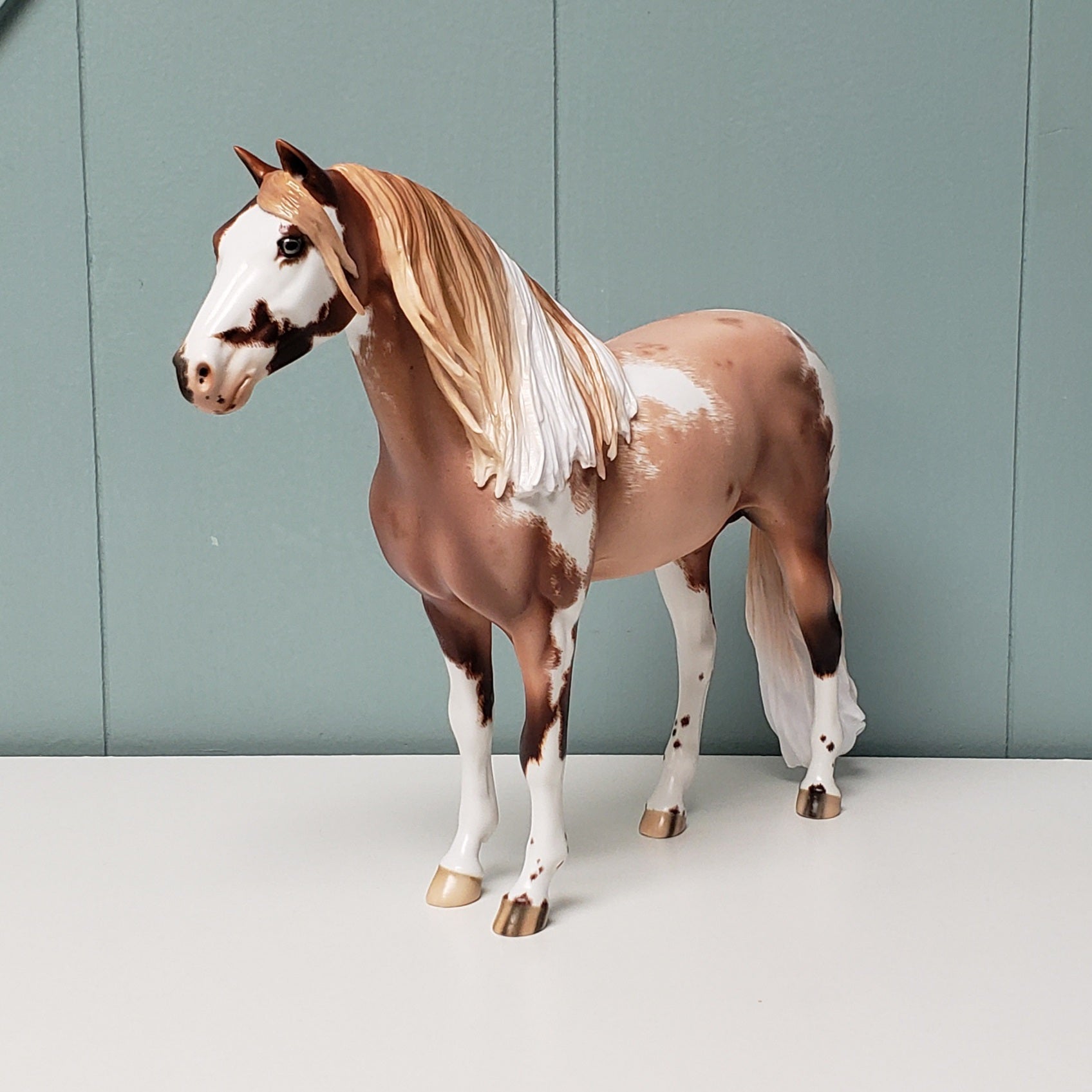 Just Cast Fireball OOAK Red Roan Tobiano Custom Mustang By Ellen Robbins - Best Offers 4/16/24