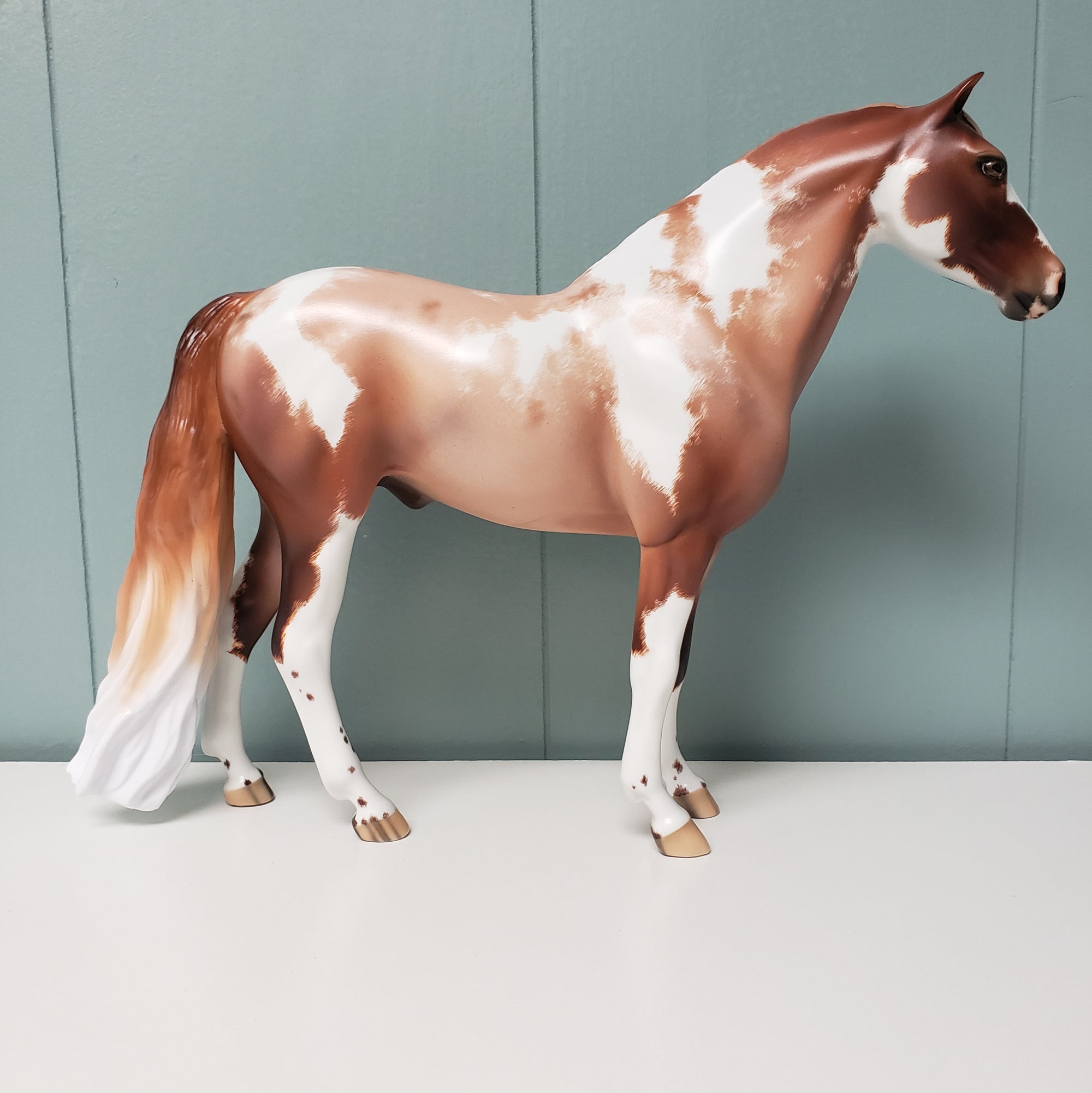 Just Cast Fireball OOAK Red Roan Tobiano Custom Mustang By Ellen Robbins - Best Offers 4/16/24
