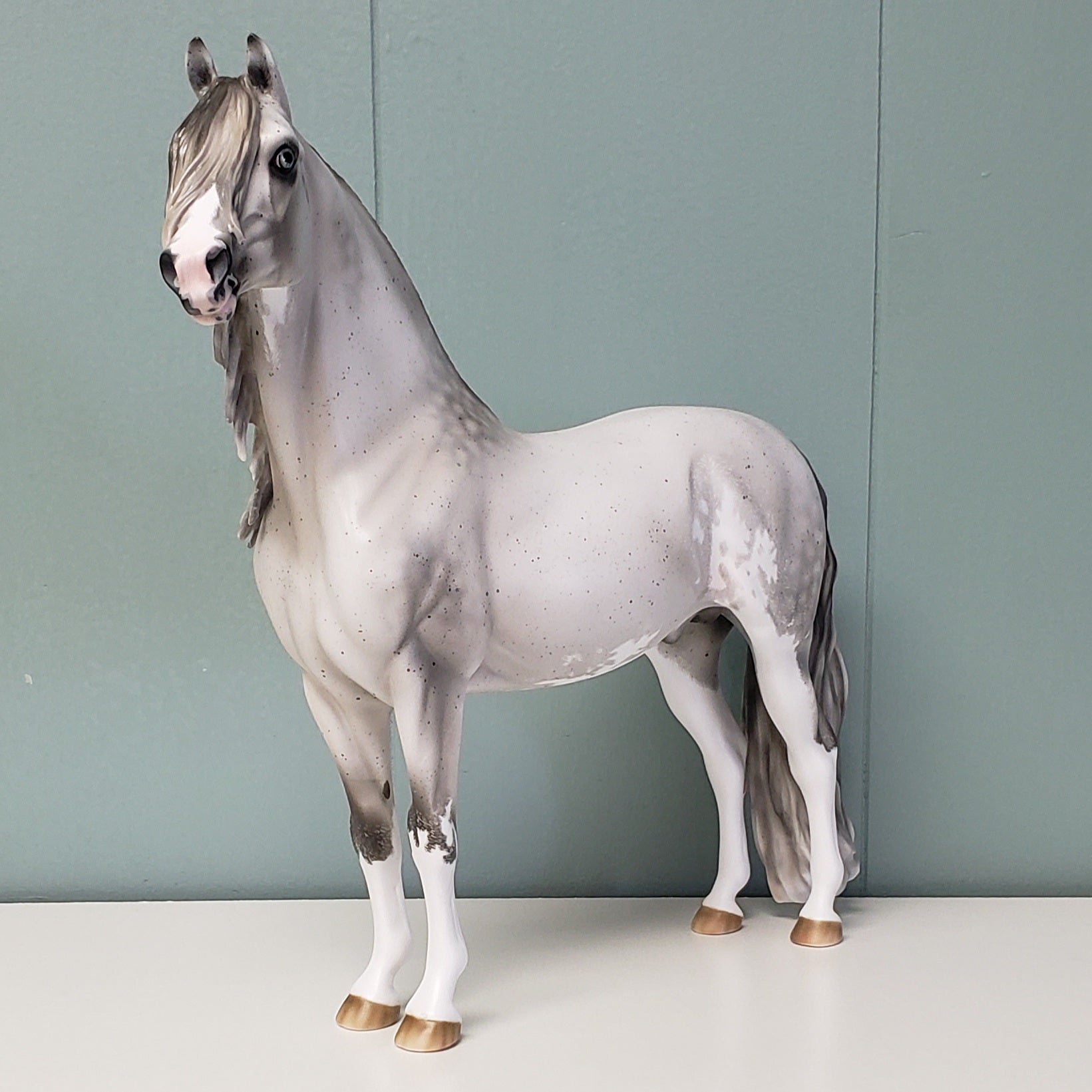 Kingswood OOAK Fleabitten Dappled Grey Sabino Custom Morgan By Ashley Palmer - Best Offer 4/23/24