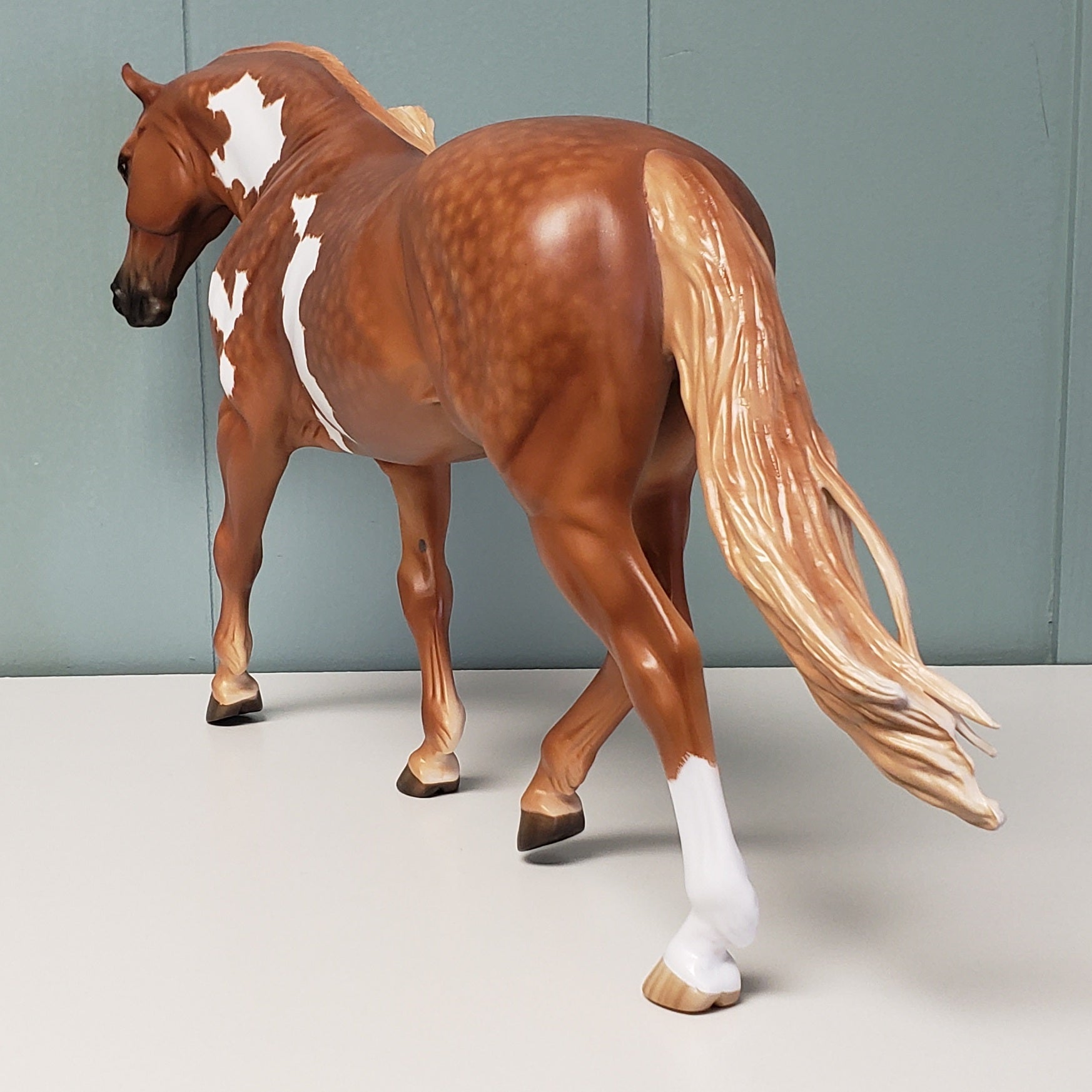 Feeling Good OOAK Dappled Chestnut Overo Custom Irish Draught by Sheryl Leisure - Best Offer 5/7/24